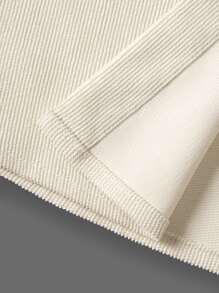 Manfinity Homme 男士燈芯絨翻蓋口袋前排扣襯衫 - 卡其色 - 查看 3