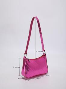 Mini Metallic Quilted Bag - Hot Pink - View 3