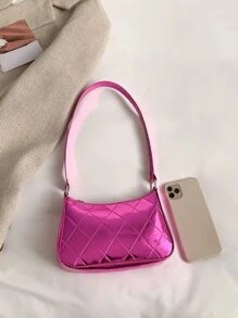 Mini Metallic Quilted Bag - Hot Pink - View 7
