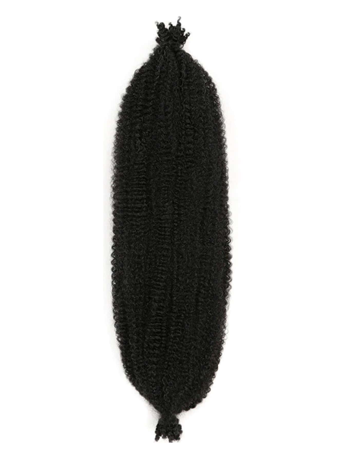 Long Curly Synthetic Hair Braid - Black - View 1