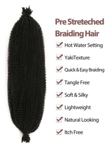 Long Curly Synthetic Hair Braid - Black - View 3