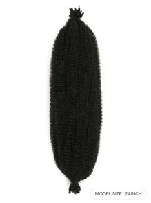 Long Curly Synthetic Hair Braid - Black - View 4