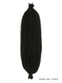 Long Curly Synthetic Hair Braid - Black - View 5
