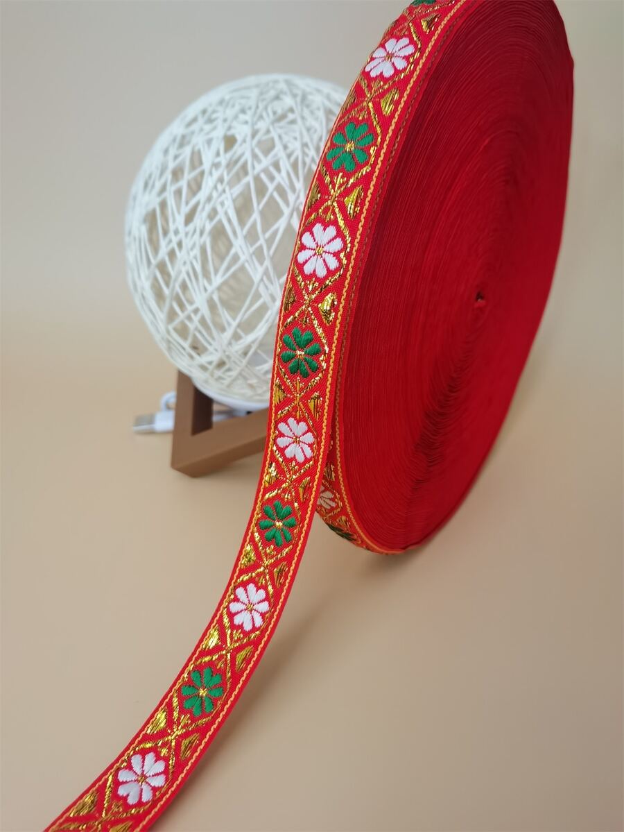 Polyester Bohemian Style Woven Ribbon, 2.2cm Width, Peach Hearts ...
