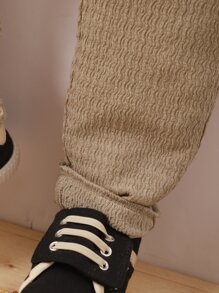 Toddler Boys Letter Patched Detail Trousers - Mocha Brown - View 4