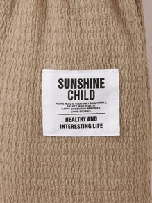 Toddler Boys Letter Patched Detail Trousers - Mocha Brown - View 5