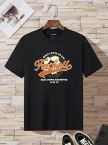 Men Slogan Graphic Tee - Black - View 1