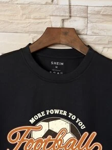 Men Slogan Graphic Tee - Black - View 5