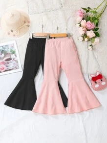 Toddler Girls 2pcs Flare Leg Trousers - Multicolor - View 1