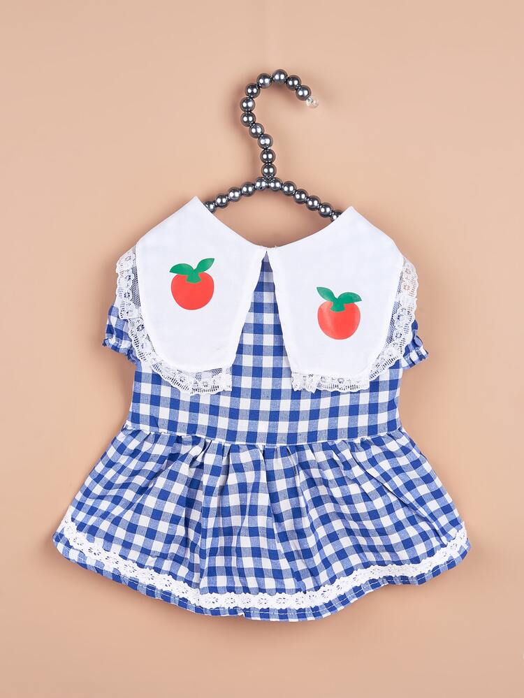 1 pièce Robe Pour Animaux De Compagnie À Carreaux Pour Chat Et Chien Pour L'Été - Multicolore - Voir 4