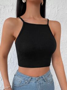 EURMUSE Criss Cross Back Cami Top - màu đen - Xem 3
