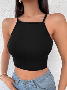 EURMUSE Criss Cross Back Cami Top - màu đen - Xem 4