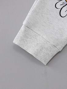 SHEIN Baby Floral Print Sweatshirt & Joggers - Light Grey - View 7