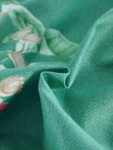 Faldón de cama con patrón floral ribete con fruncido