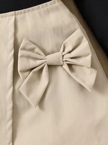 Toddler Girls Ruffle Trim Tee & Bow Front Asymmetrical Hem Skirt - Multicolor - View 4