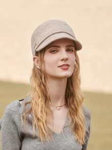 Mũ len 100% - Màu be - Xem 5