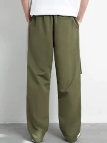 Manfinity Men Flap Pocket Side Cargo Trousers - Army Green - View 2