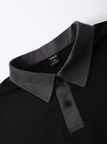 Manfinity Men Letter Graphic Colourblock Polo Shirt - Multicolor - View 4