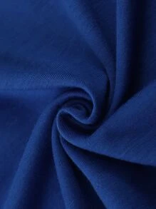 Manfinity Hypemode Men Letter Graphic Tee & Drawstring Waist Shorts - Blue and White - View 5