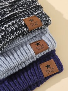 3pcs/Set Soft & Warm Knitted Baby Hats, Cute & Comfortable Thick Winter Infant Toddler Unisex Beanies - Multicolor - View 4