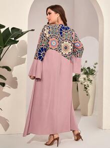 Al Najma Đầm Plus Size mép Hoa Boho - Nhiều màu - Xem 2