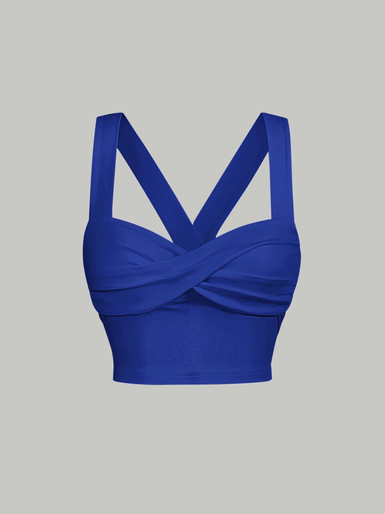 SHEIN MOD Crisscross Front Wide Strap Top - Blue - View 1