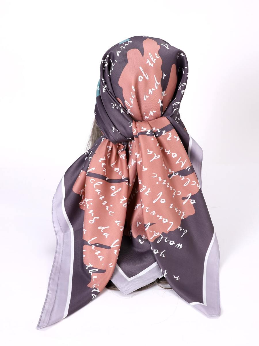 Slogan Graphic Bandana - Pink - View 1