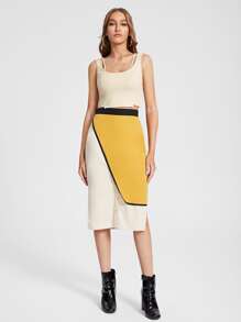 Aletia Solid Crop Tank Top - Apricot - View 3