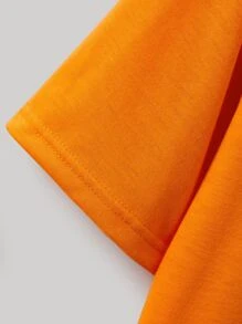 Manfinity Homme Men Letter Graphic Tee - Orange - View 3