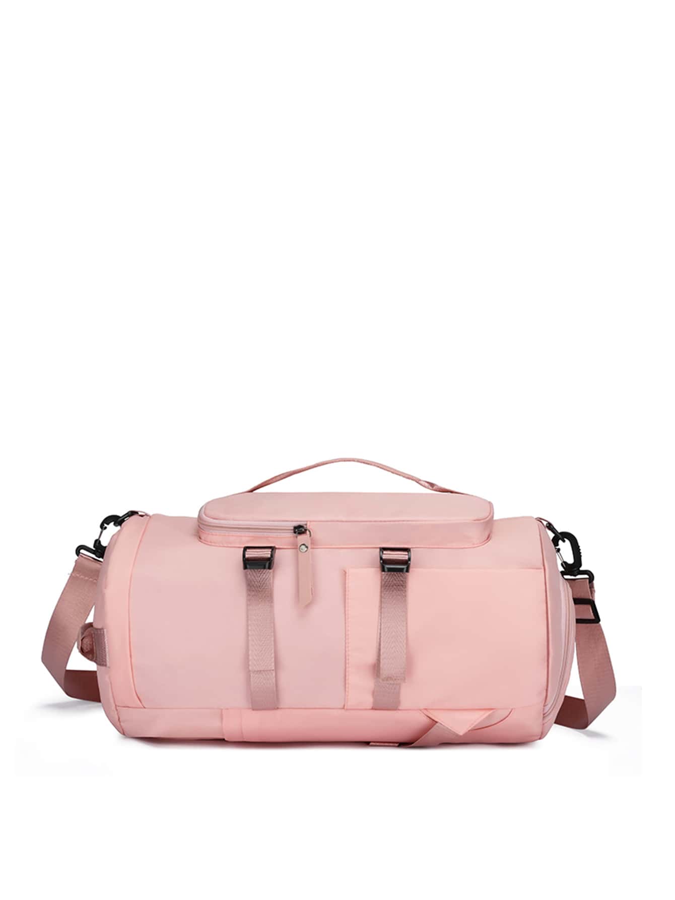 Foldable Nylon Travel Bag With Wet Dry Separation Pockets & Shoe Compartment For Business, Gym, Outdoor Sports - Pink - View 1