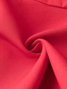 SHEIN LUNE Plus Lapel Neck Lantern Sleeve Blazer - Red - View 4