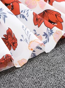 Toddler Girls Floral Print Ruffle Trim Dress & Bag - Multicolor - View 4