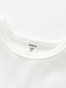 SHEIN Toddler Boys Tropical Print Tee & Shorts - Blue and White - View 5