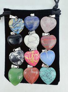 12入組心DIY吊墜 - 彩色 - 查看 1