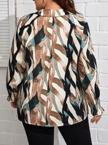 SHEIN Clasi Blusa con estampado de manga farol - Multicolor - Ver 2