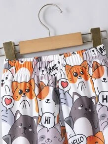 小男童卡通圖案長褲 - 彩色 - 查看 3