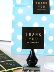 5 piezas Pegatina de regalo con estampado de slogan - Multicolor - Ver 3