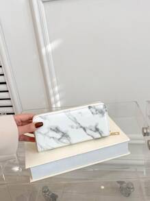 大理石纹支票簿封面 超薄便携式现金 白领人士 适合女性 大学生 工作 商务 通勤 办公室 周年纪念 情侣 生日礼物 情人节礼物 女士钱包 钱包 长钱包 返校用品 - 彩色 - 查看 2