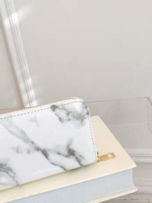 大理石纹支票簿封面 超薄便携式现金 白领人士 适合女性 大学生 工作 商务 通勤 办公室 周年纪念 情侣 生日礼物 情人节礼物 女士钱包 钱包 长钱包 返校用品 - 彩色 - 查看 4