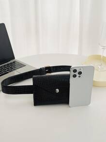 Túi đeo chéo In cá sấu Có thể điều chỉnh được Mát mẻ - màu đen - Xem 3