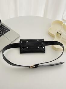 Túi đeo chéo In cá sấu Có thể điều chỉnh được Mát mẻ - màu đen - Xem 4