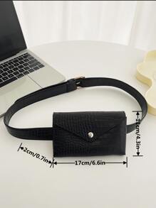 Túi đeo chéo In cá sấu Có thể điều chỉnh được Mát mẻ - màu đen - Xem 7