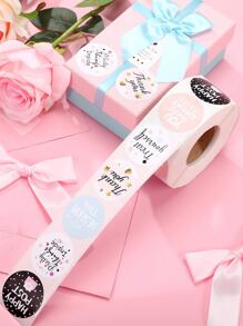 1roll Slogan Graphic Gift Sticker