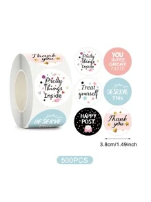 1roll Slogan Graphic Gift Sticker