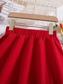 女孩字母和心形圖案喇叭半身裙