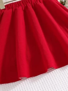 女孩字母和心形圖案喇叭半身裙