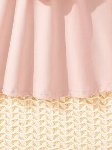 Girls Cold Shoulder Ruffle Trim Blouse - Baby Pink - View 6