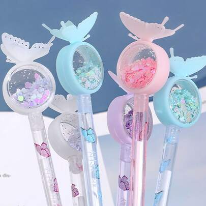 1 Miếng Ngẫu nhiên Loại bướm Hình dạng Nhựa Bút bi , Creative Có ích bút viết Đối với Sinh viên