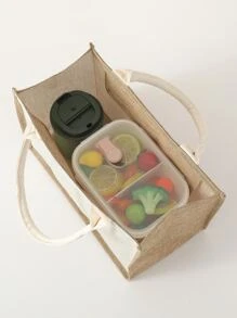 1入組極簡風格便當袋 - 米色 - 查看 3