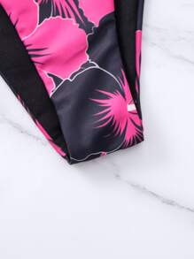 Conjunto de bikini halter con estampado floral y dobladillo de volantes para playa de verano - Multicolor - Ver 6